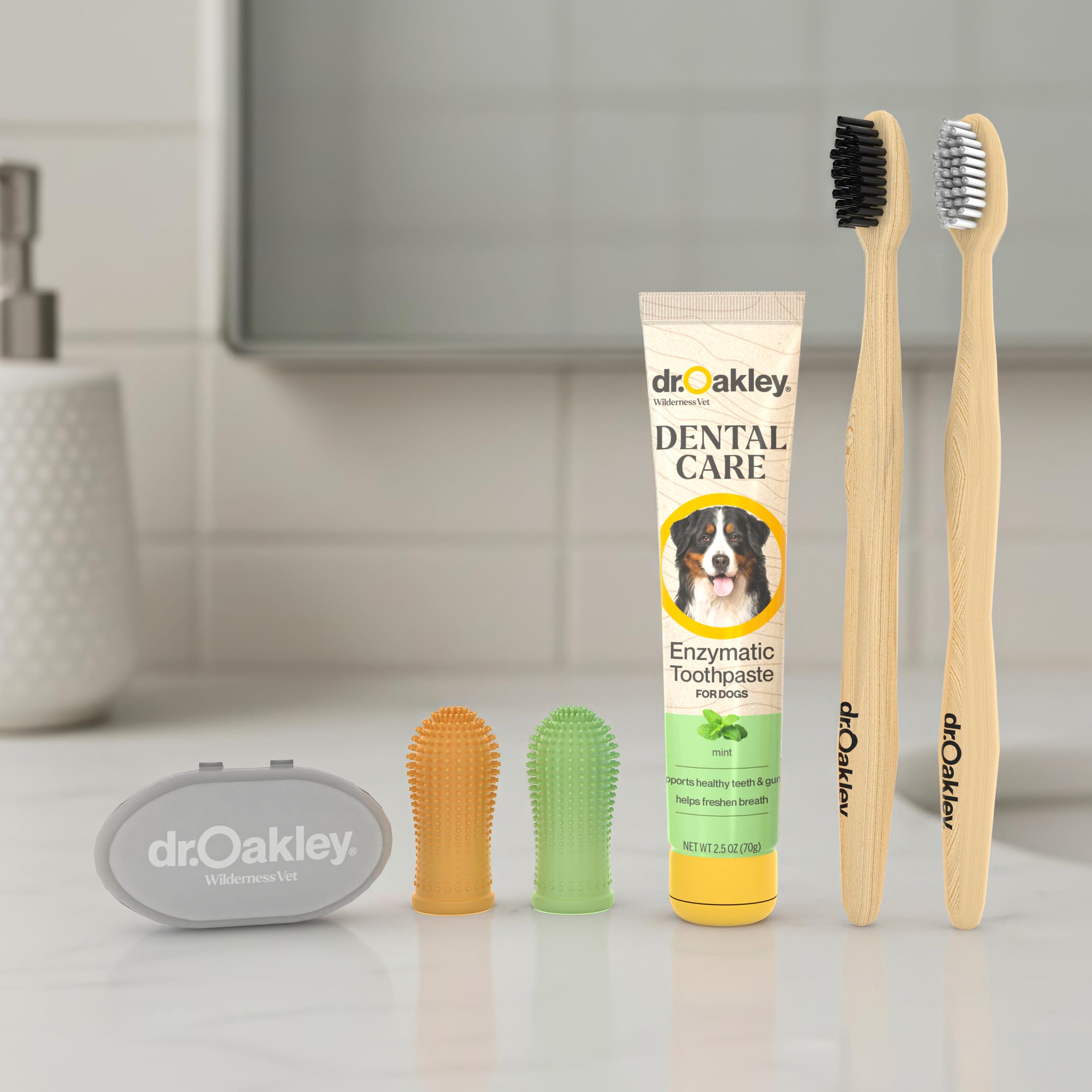 Dr. Oakley Dog Toothpaste and Toothbrush Vet-Grade Enzymatic Minty